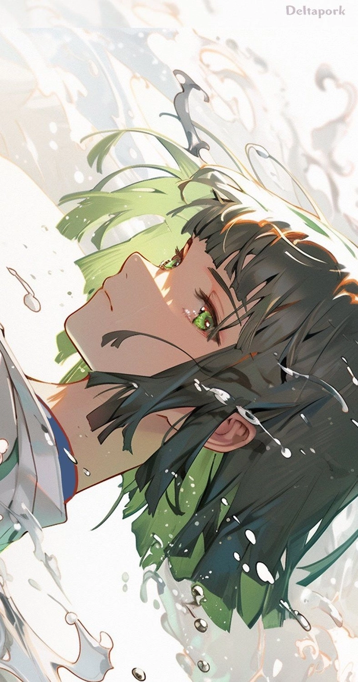 Ảnh anime full mau xanh la