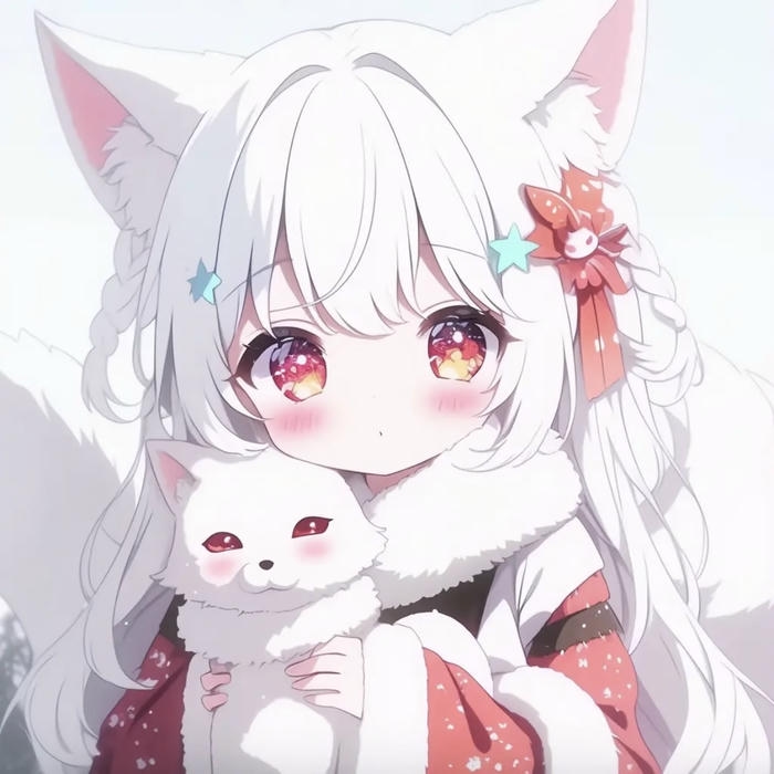 Ảnh anime nu chibi thể hiện tinh yeu dong vat trong sang