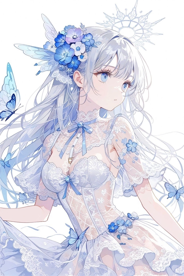 Ảnh anime nu toc trang mat sang