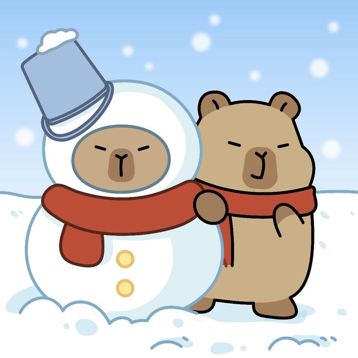 Ảnh capybara chibi biểu cảm nhẹ nhàng de men