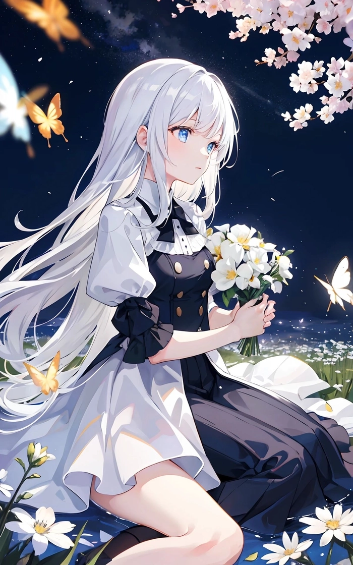 Anime nu lạnh lùng toc trang