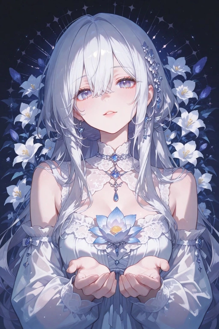 Anime nu toc trang đẹp mê hồn