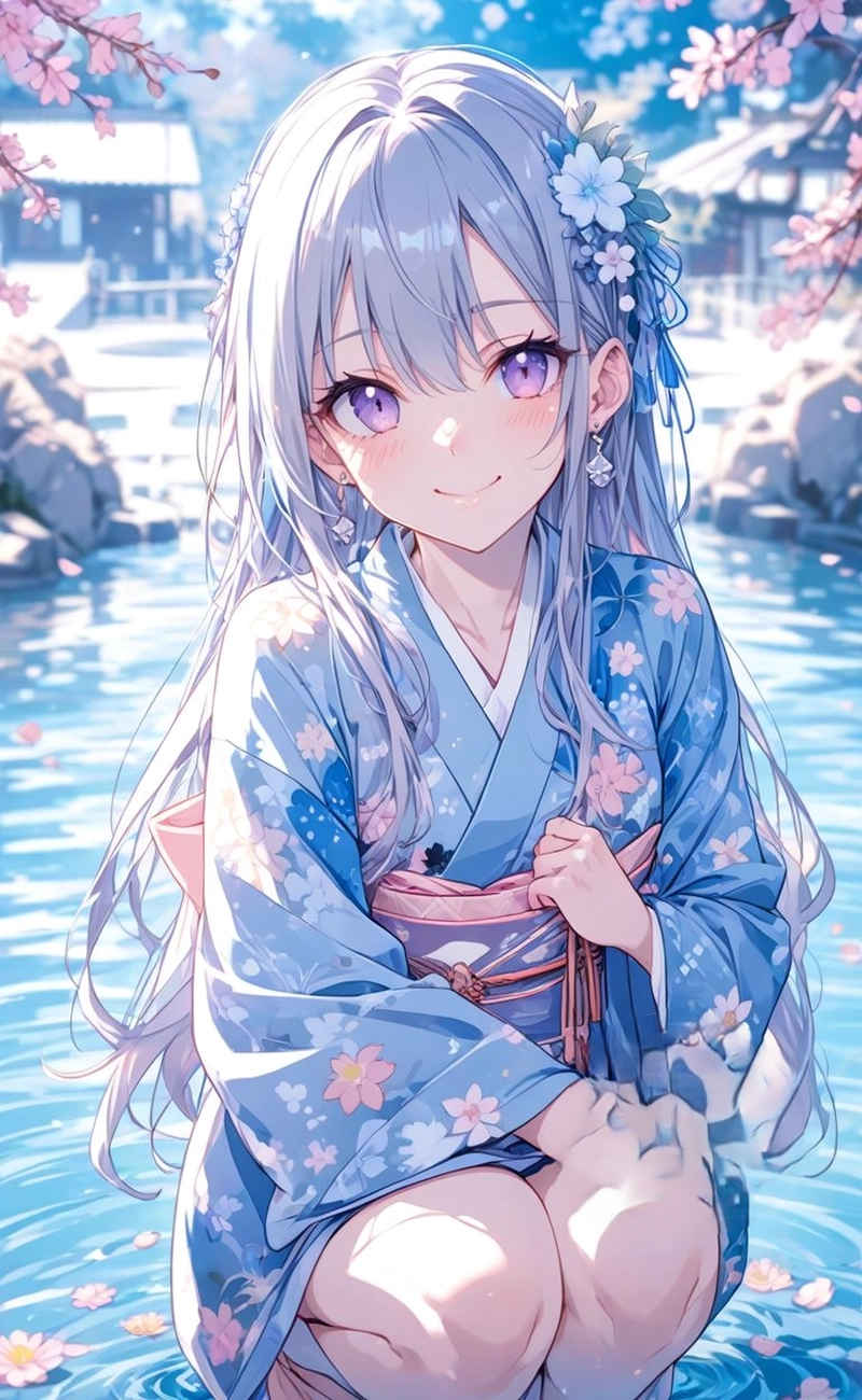 Anime nu toc xanh 4k