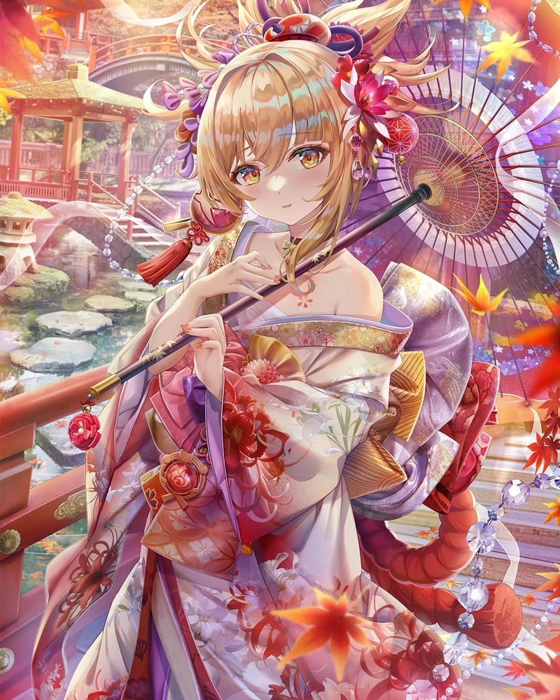 Hình Naganohara Yoimiya vui tuoi