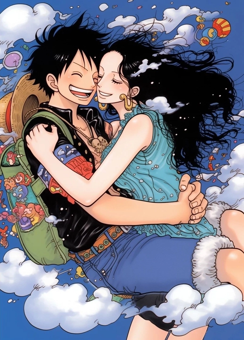 Luffy va Boa Hancock tinh cam anime