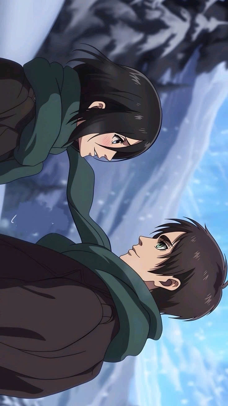 Mikasa va Eren anime tinh yeu