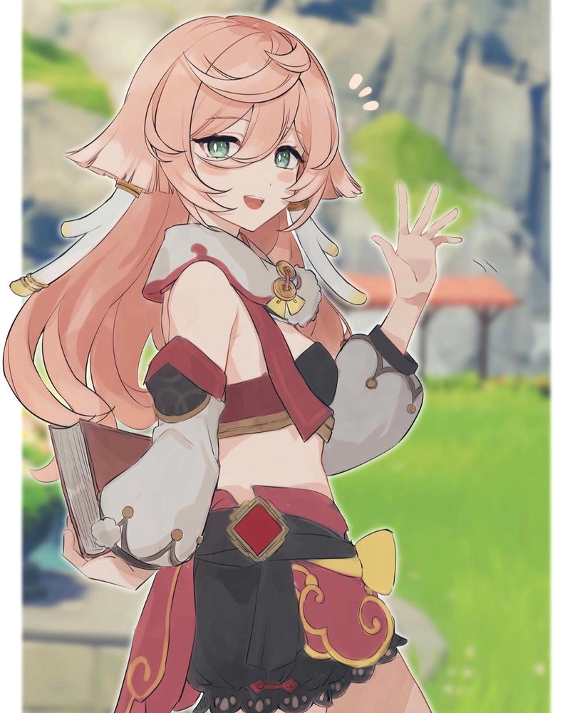 Yanfei tạo dáng dễ thương