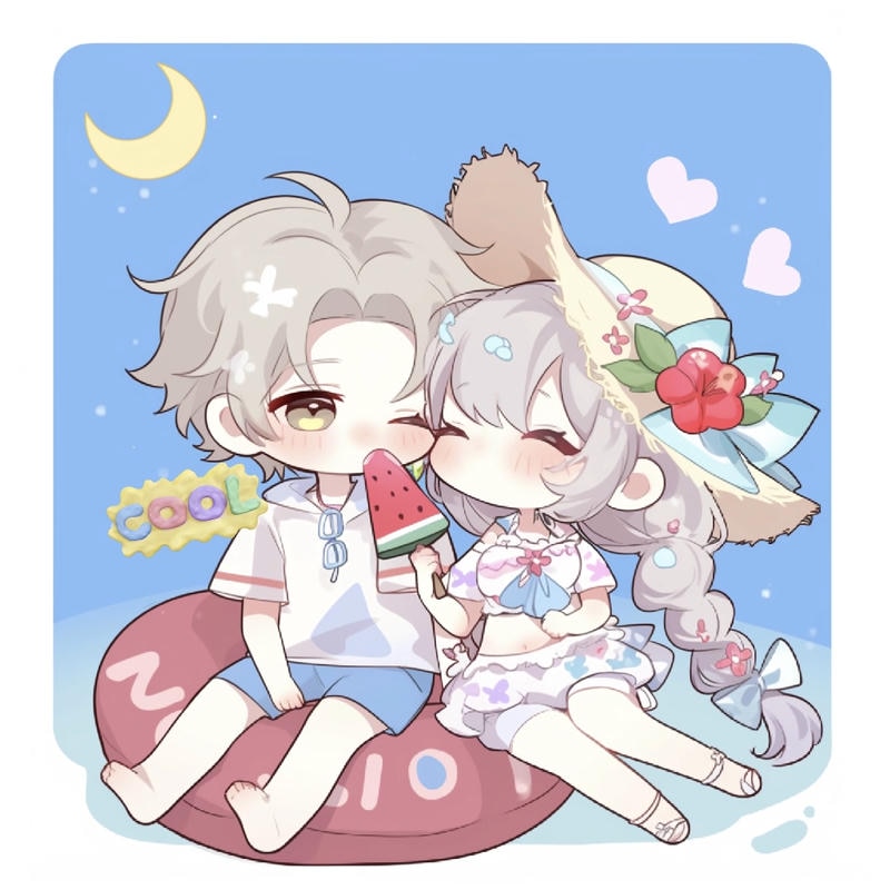 anh chibi cặp đôi yeu nhau dễ thương