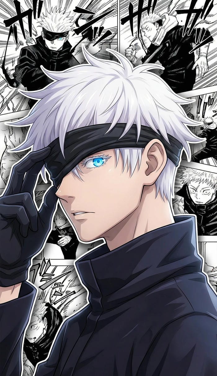 ánh mắt trong ảnh gojo satoru anime sac