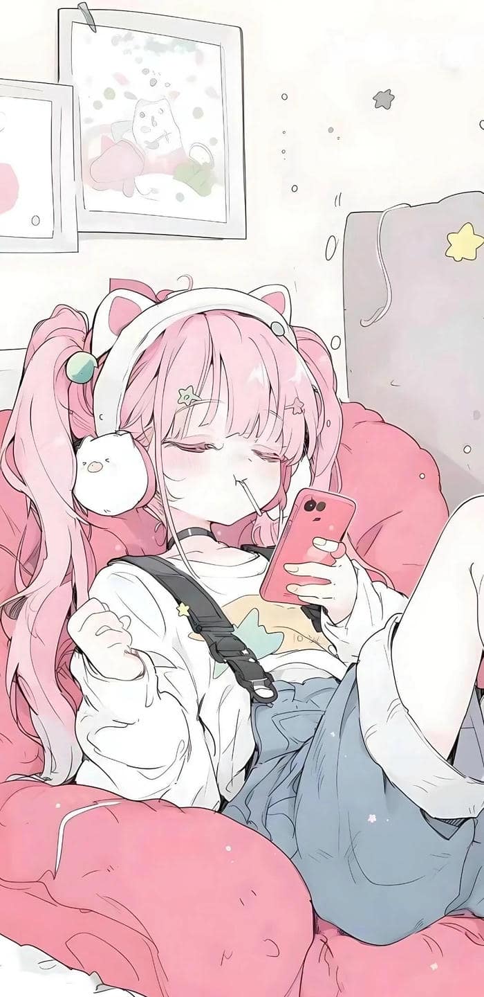 be gai dễ thương hình nền anime nu