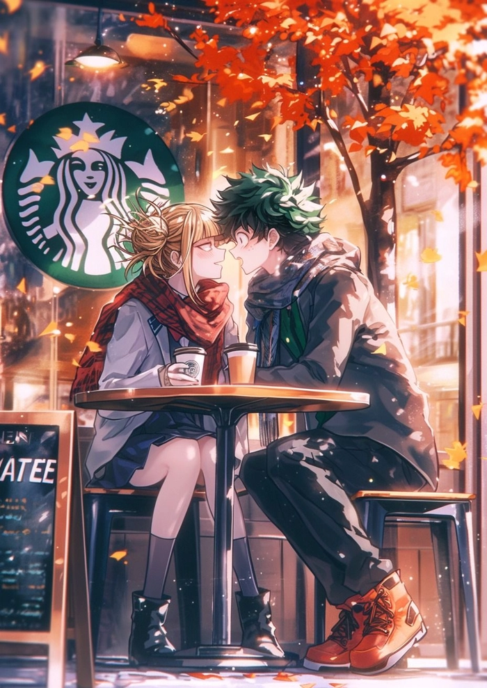 deku x himiko cafe